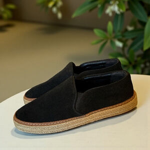 Women's Schutz Black Suede Espadrille Flats Size EU 39 US 8.5